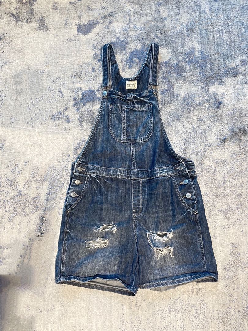 Mango Denim Overalls, Women's Fashion, Dresses & Sets, Jumpsuits on