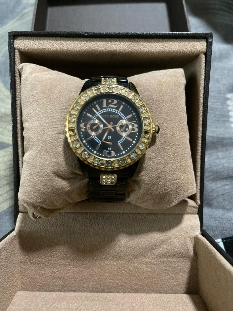 Marc Ecko (Category: Watches) located in Singapore. Submitted by jackseparow (Listing ID 1094849155, Image 1). Description: Used marc ecko women watch need to change battery 2 piecea of swaroski lost over the years.