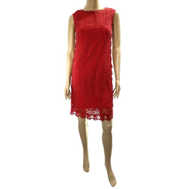 Massimo Dutti Lace Dress red casual look Fashion Dresses Lace Dresses 