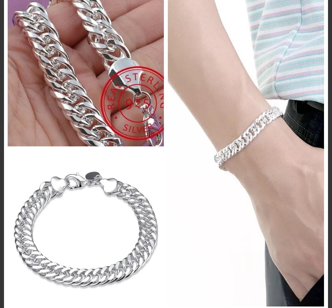 Pure silver bracelet new arrivals for mens