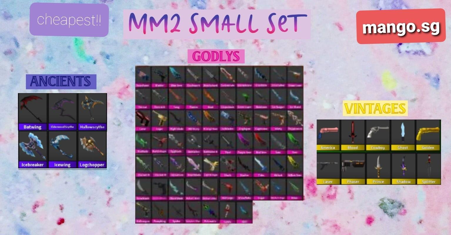 Mm2 Small Items 83 Pcs Of Godlys Ancients Vintages Roblox Video Gaming Video Games Others On Carousell