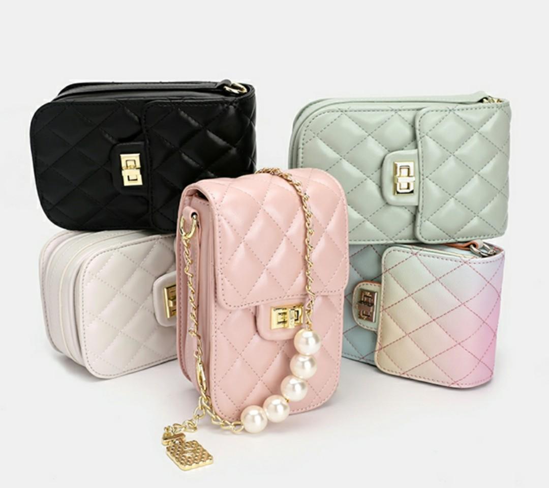 Mobile Phone Holder Wallet on Chain Leather Handbag Iphone Android