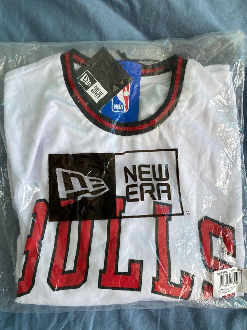 New Era NBA Chicago Bulls ringer t-shirt with large logo in white