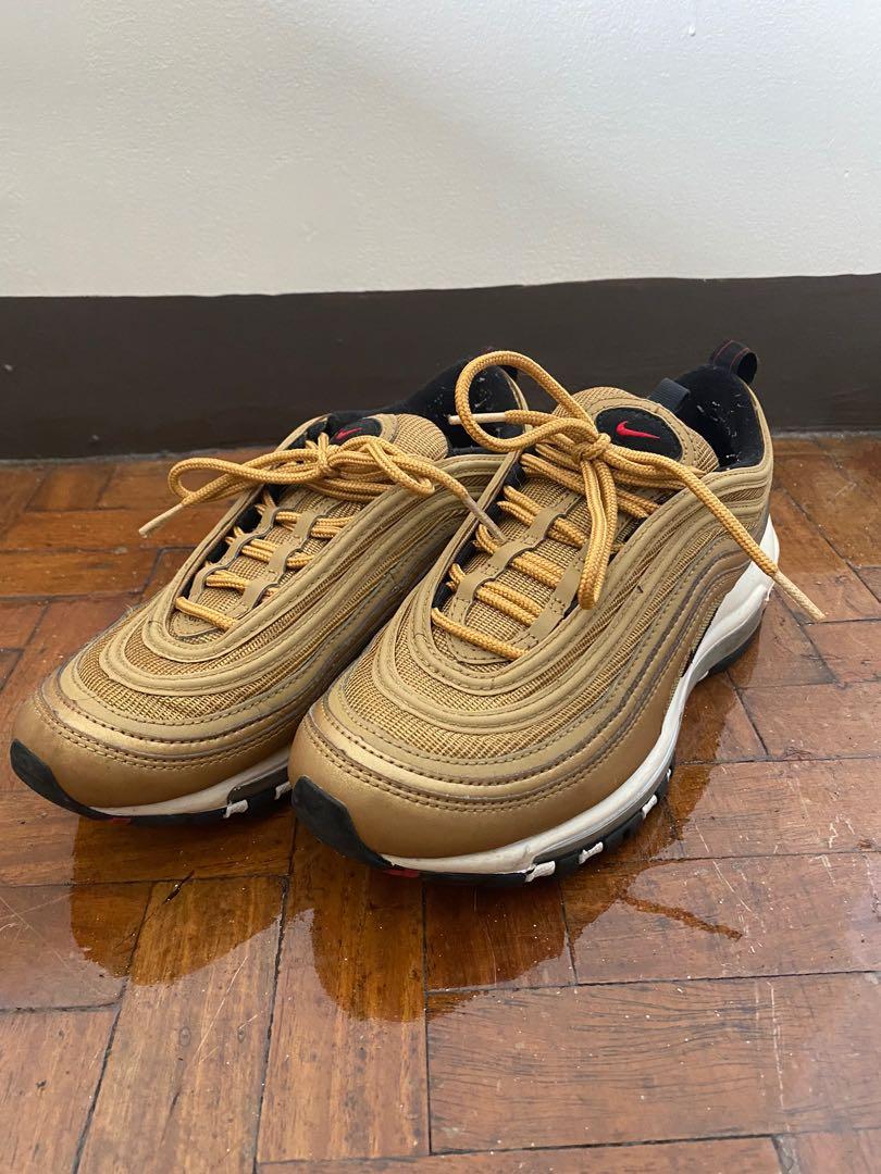 Nike Air Max 97 Gold Bullet Us Women S 7 5 Men S 6 Women S Fashion Footwear Sneakers On Carousell