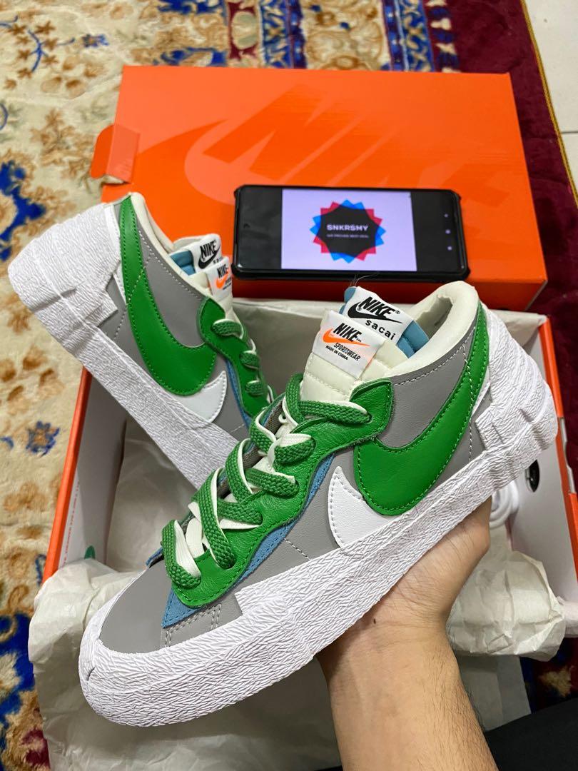 sacai blazer low green