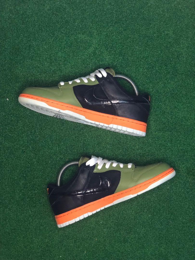 Nike Dunk Low Women's Size 8.5 Mandarin Orange Black Green 317813