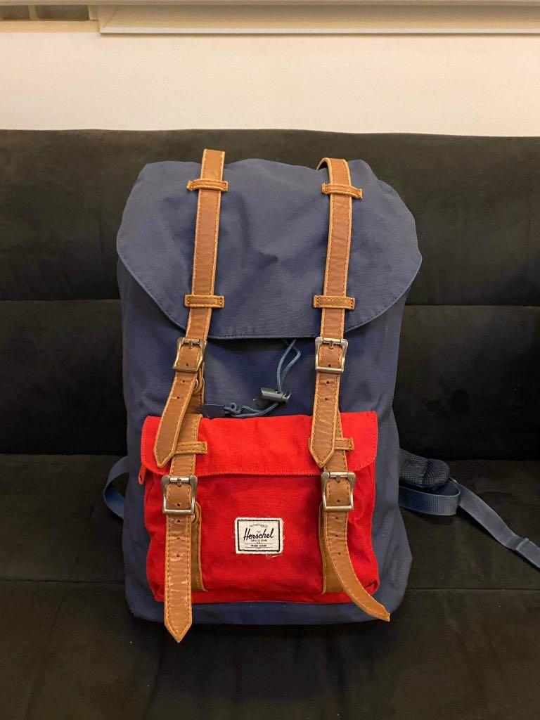 Herschel backpack blue and red on sale
