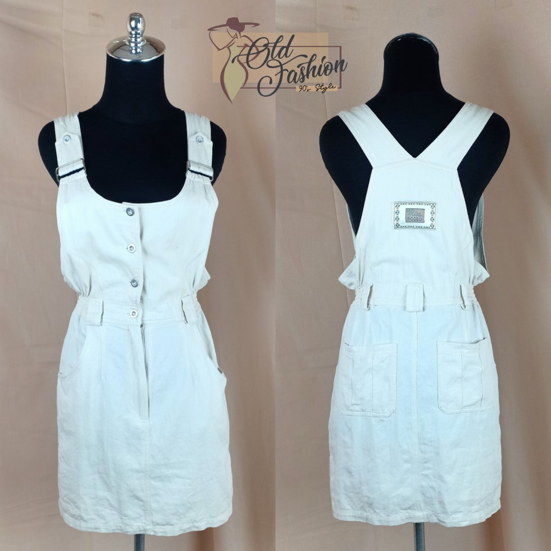 Overall Dress Denim Putih (OFSD-111 