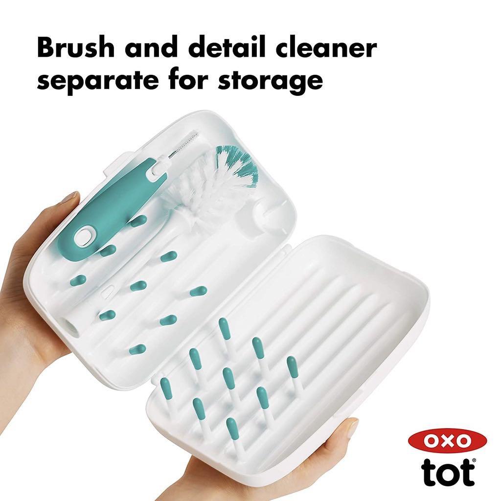 Portable Cleaning Bottle (Category: Other Babies Going Out Needs) located in San Pedro. Submitted by justforthrift (Listing ID 1094950418, Image 2). Description: Brand: Oxo Tot Description Now you can say good-bye to wet brushes and dirty bottles in inconvenient plastic bags! The OXO Tot On-the-Go Drying Rack and Bottle Brush is the all-in-one portable solution for cleaning and drying bottles, cups, nipples, pump parts and more. It opens up into 