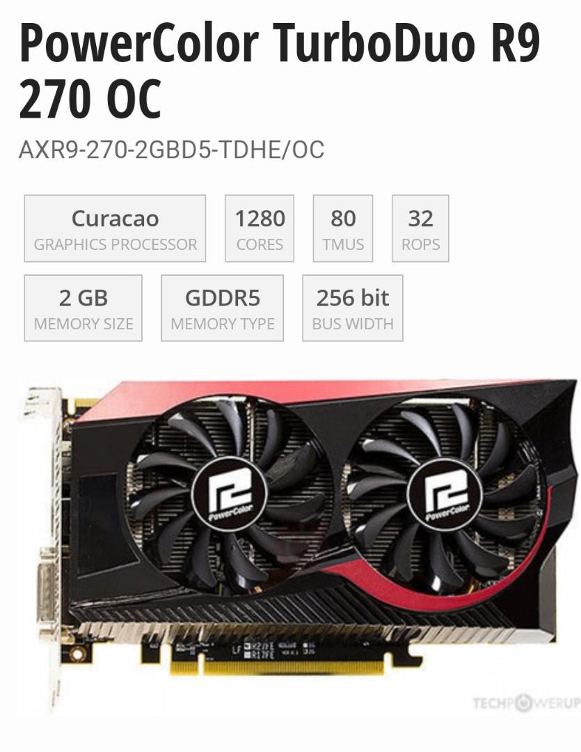 PowerColor TurboDuo R9 270 OC GPU, Computers & Tech, Parts ...