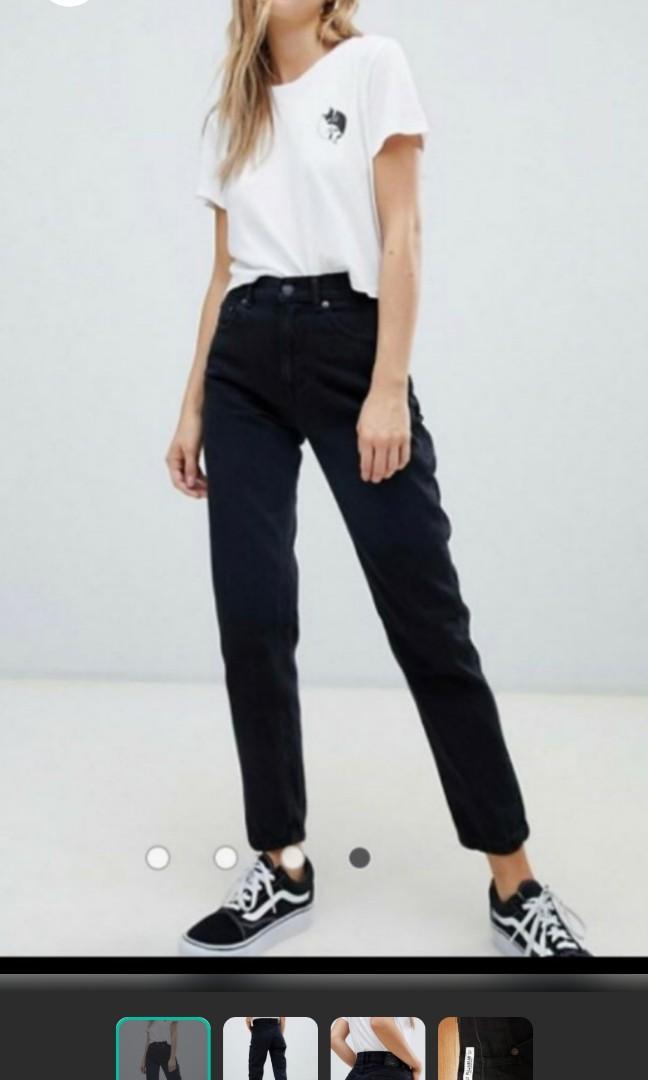 Pull and bear mom jeans black cheap