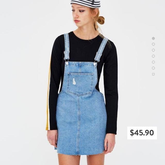Pull Bear Denim Overall Skirt Women s Fashion Bottoms Skirts