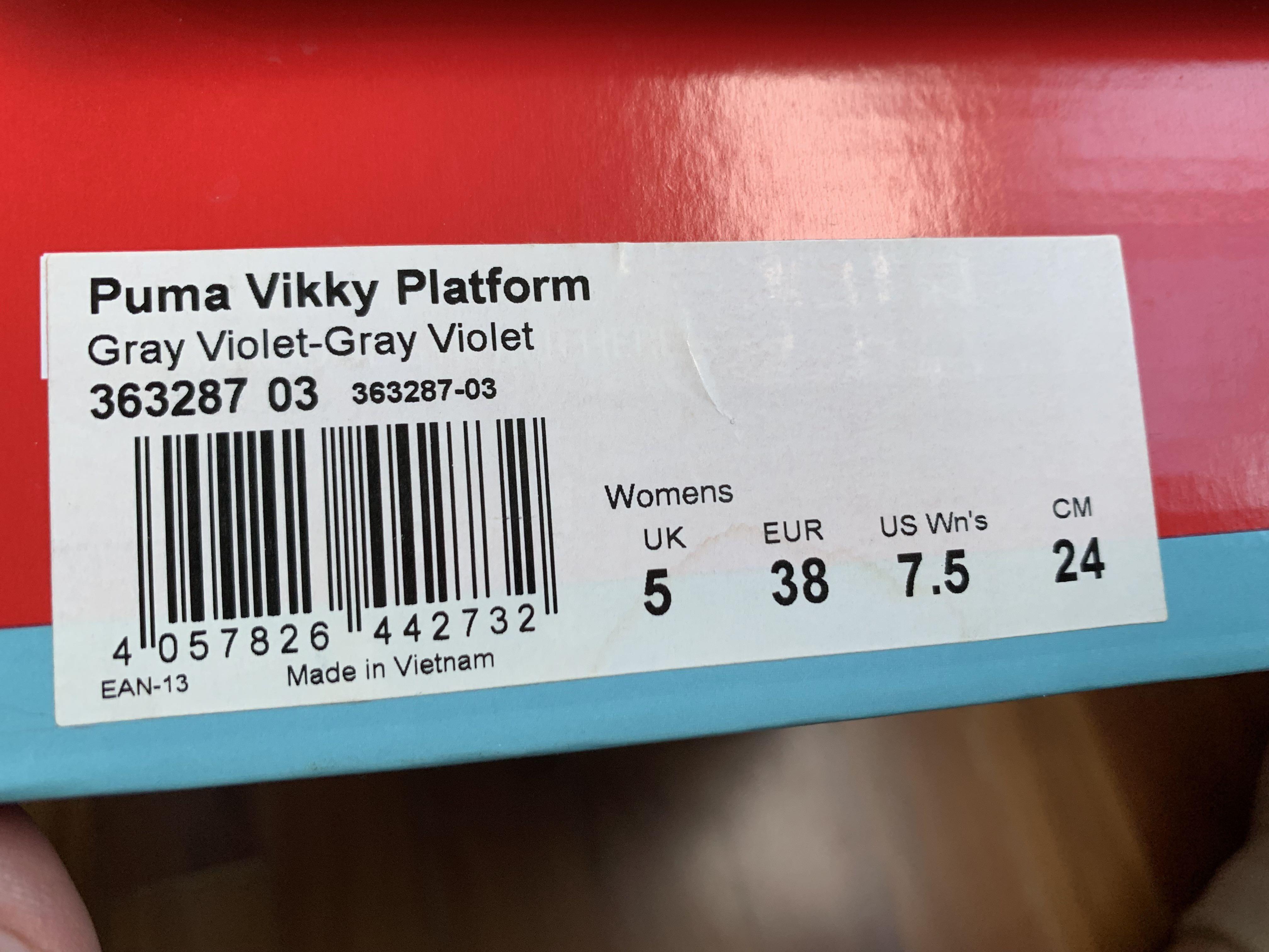 Puma Vikky Platform Shoes in Grey Violet Women s Fashion