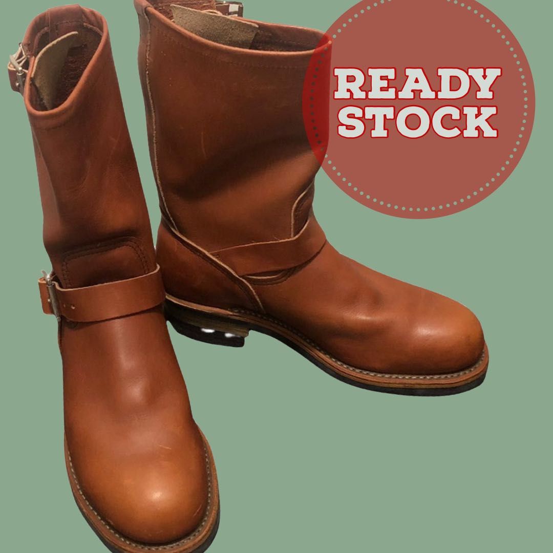 Mens leather top engineer boots