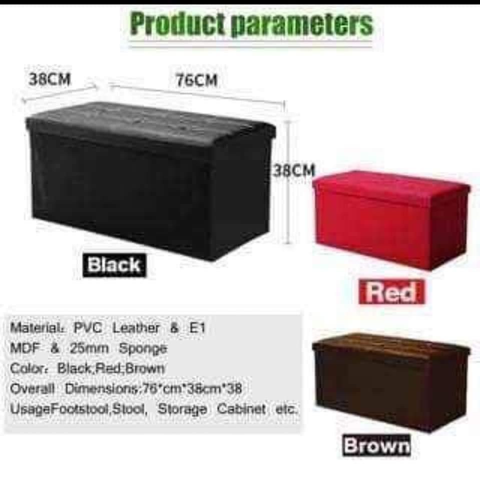 Rectangular Storage Stool Sit Sofa Folding Box Chair AS614 (Category: Storage Boxes & Baskets) located in Manila. Submitted by saguittarian06 (Listing ID 1094786933, Image 1). Description: RESELLER:680php :Rectangular Storage Stool Sit Sofa Folding Box Chair AS614 Foldable storage chair Material:PVC leather & E1MDF & 25mm sponge Color:Black Overall dimensions 76cmx38cmx38cm Usagefootstool stool storage cabinet etc -Ample Storage Space: Spacious h