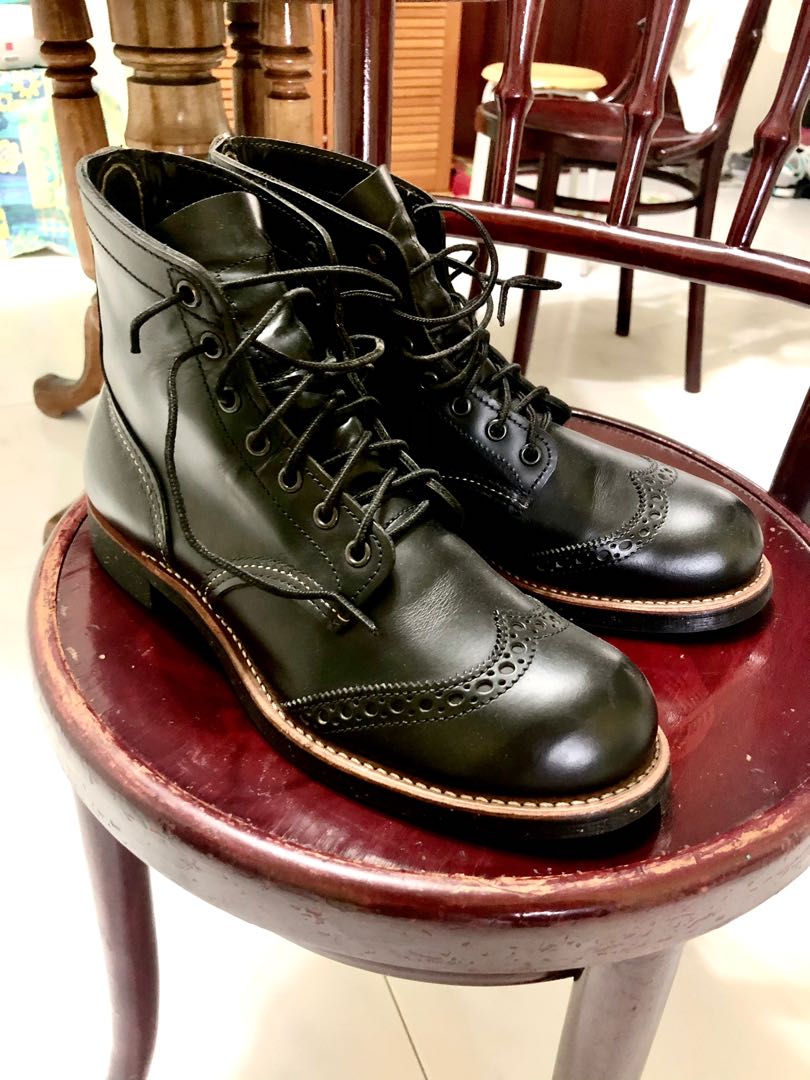 Red sales brogue boots