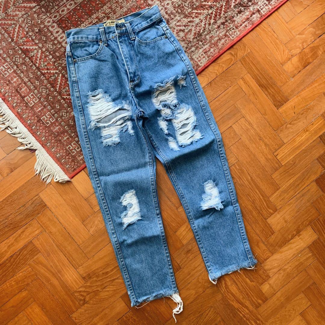 Cheap ripped mom jeans Clearance