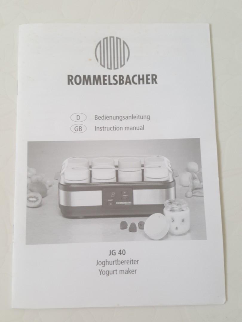 Rommelsbacher Yogurt maker, TV & Home Appliances, Kitchen Appliances, Coffee Machines & Makers