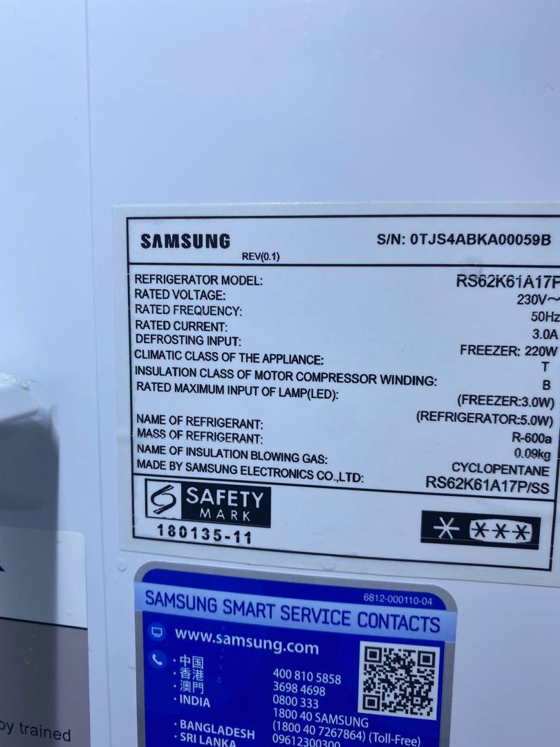 Samsung Side by Side Digital Inverter 3Ticks Fridge, 620L, TV & Home