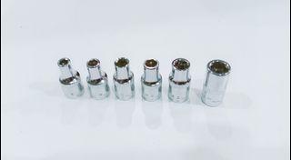Sockets 1/4" (4,4.5,5,5.5,6,7)mm $7.90