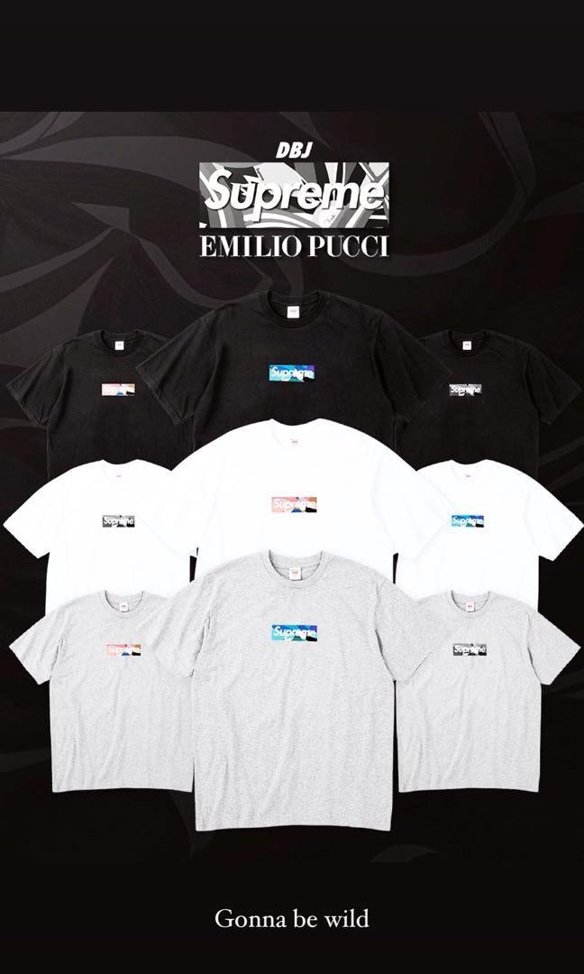 L)Supreme Emilio Pucci Box Logo Tee白/黒-