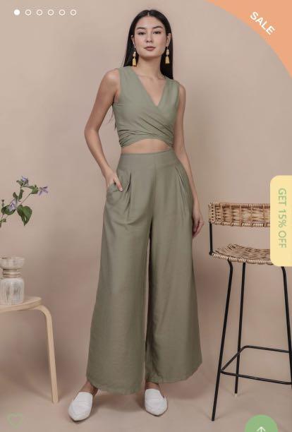 Sage wide leg jeans Clearance