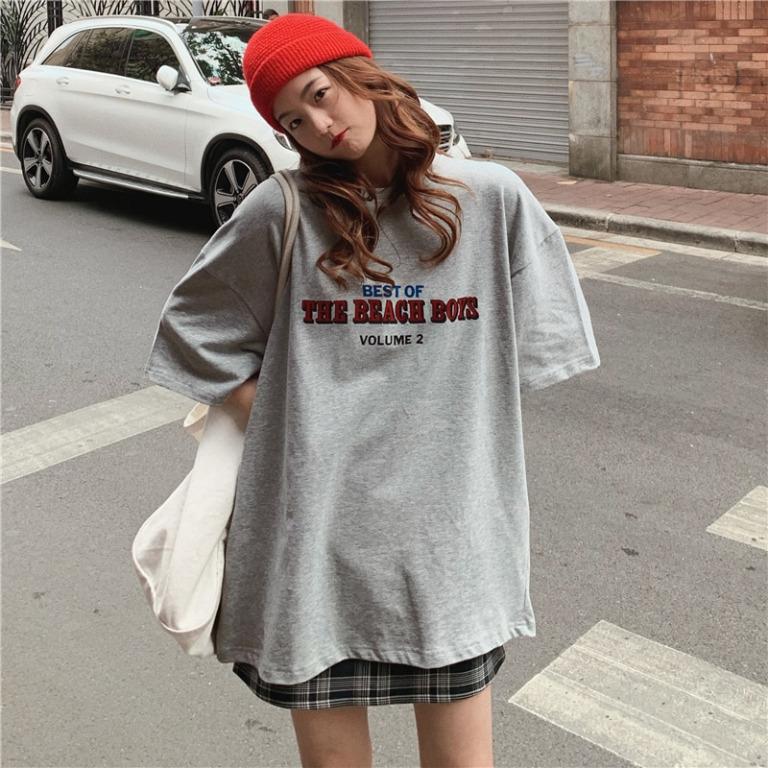 Unisex Casual Loose Korean Fashion Basic Letter Printed All Match
