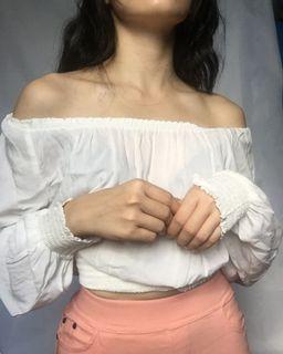White Off Shoulder Top!