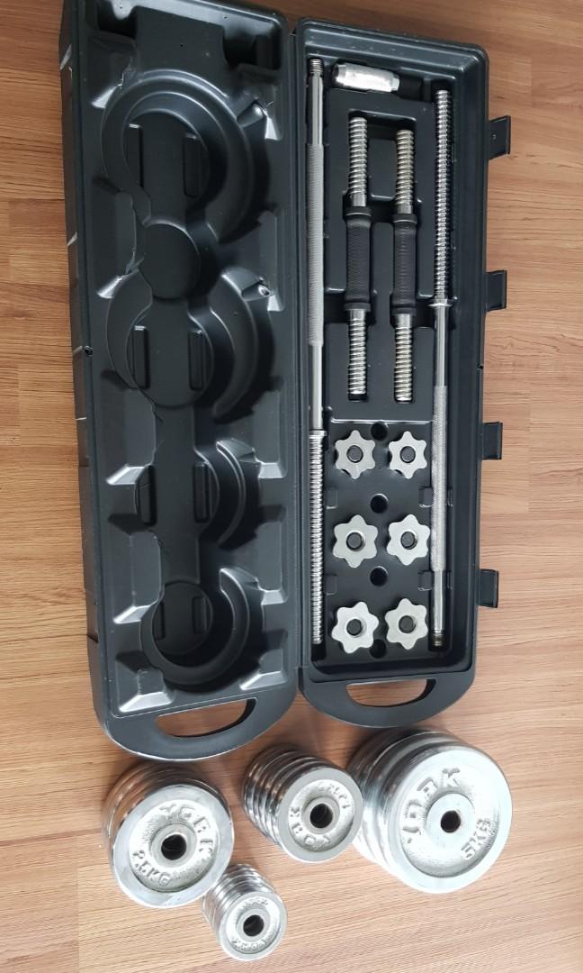 York Chrome Barbell & Dumbbell Set 50Kg, Sports Equipment, Exercise