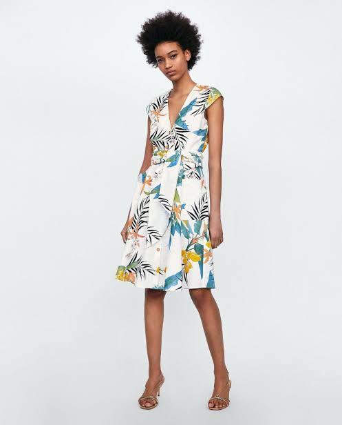 linen belted dress