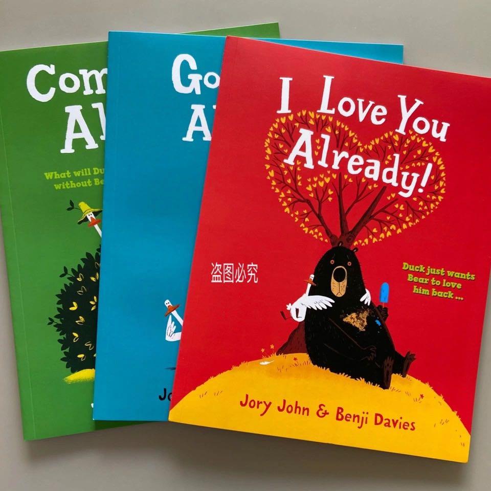 大熊和鴨子系列已經說過晚安了3冊英語啓蒙繪本i Love You 平裝 書本 文具 小朋友書 Carousell