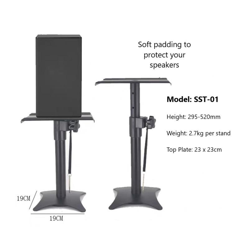 [iDS] Adjustable Speaker Stands for Floor, Table, Desktop Extendable Highquality Carbon Steel