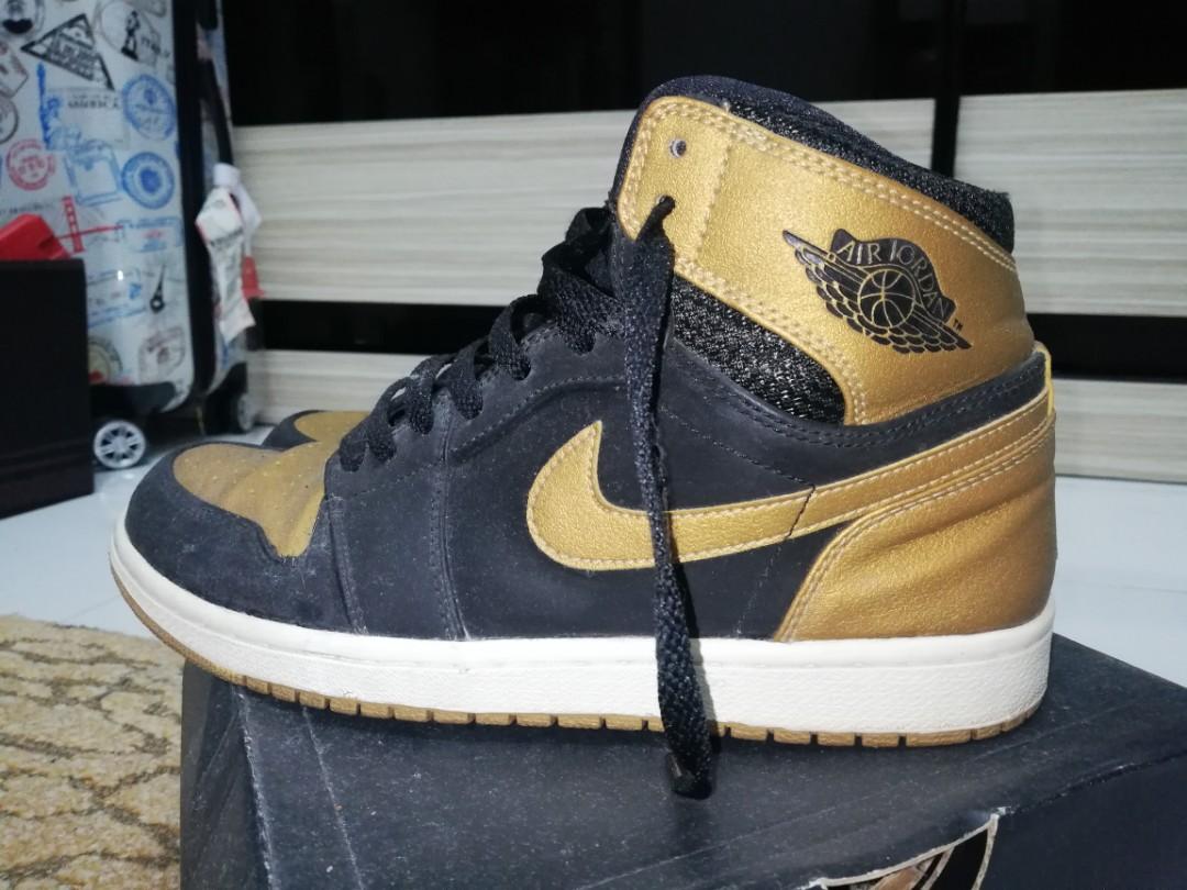 Air Jordan 1 Retro High Melo Black Gold Men s Fashion Footwear