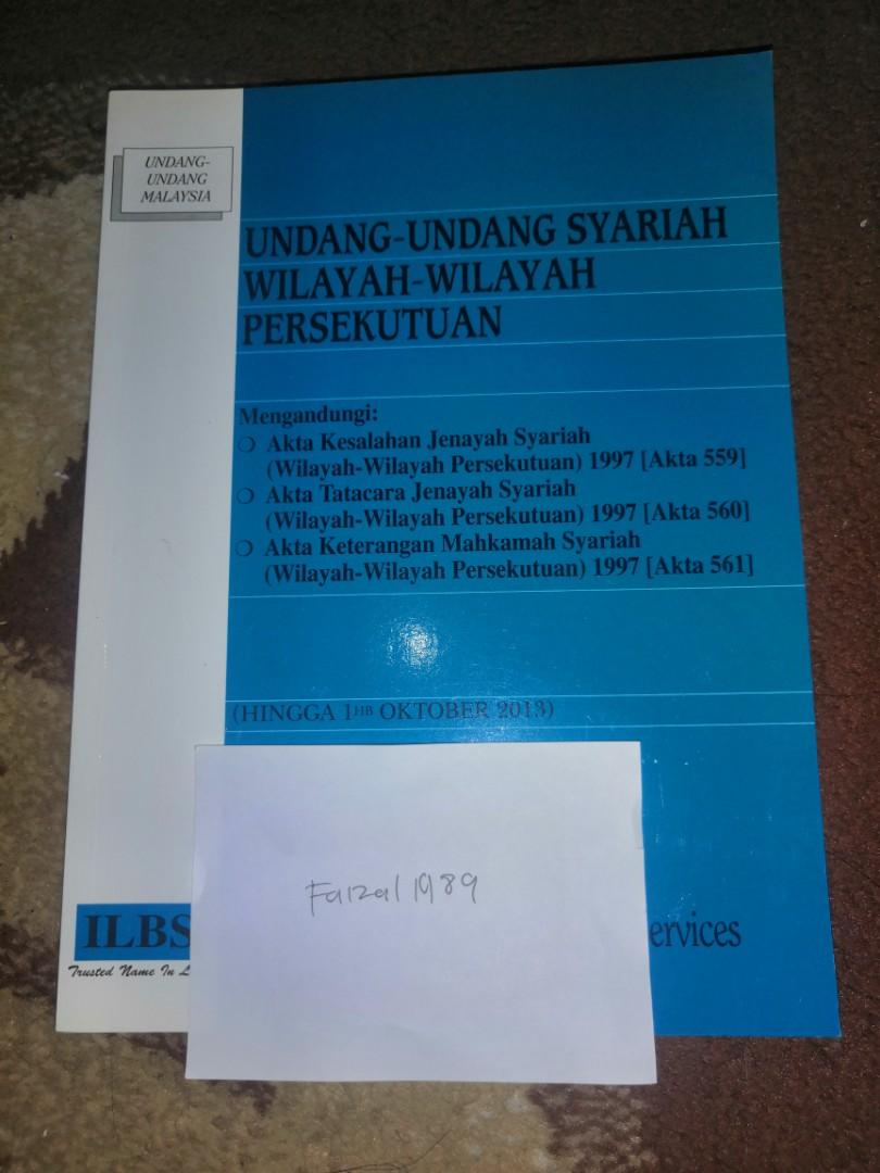 Akta undang-undang syariah Wilayah-Wilayah Persekutuan, Books 