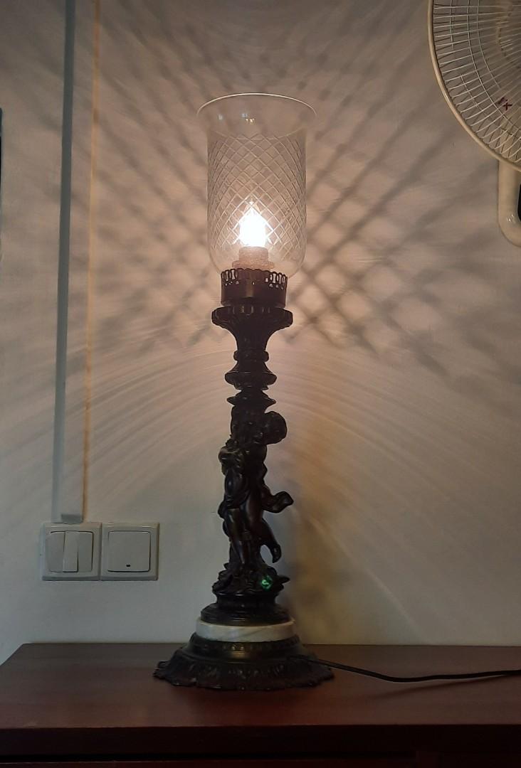 Antique Cast Iron Table Lamp, Furniture & Home Living, Lighting & Fans