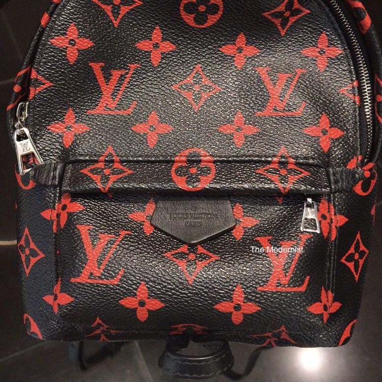 Louis Vuitton Palm Springs Monogram Infrarouge Mini Black Red, Luxury, Bags  & Wallets on Carousell