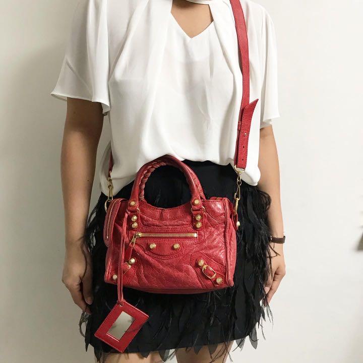 Balenciaga Red Leather Town Shoulder Bag Balenciaga  TLC