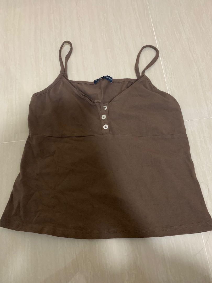 BNWOT brandy melville tiffany floral brown tank top, Women's Fashion, Tops,  Sleeveless on Carousell