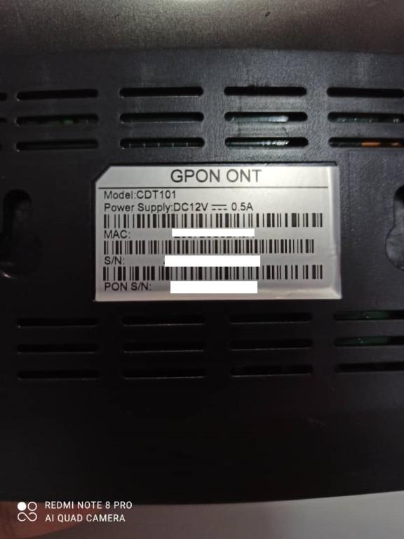 ViewQwest Modem GPON ONT (CDT101), Computers & Tech, Parts