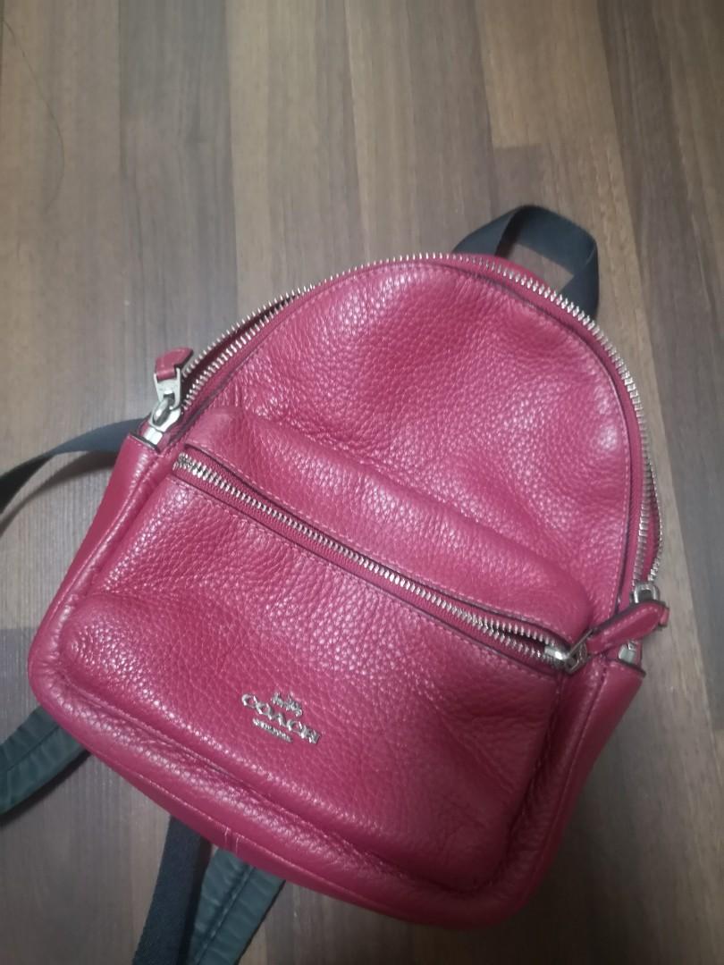 coach red mini backpack