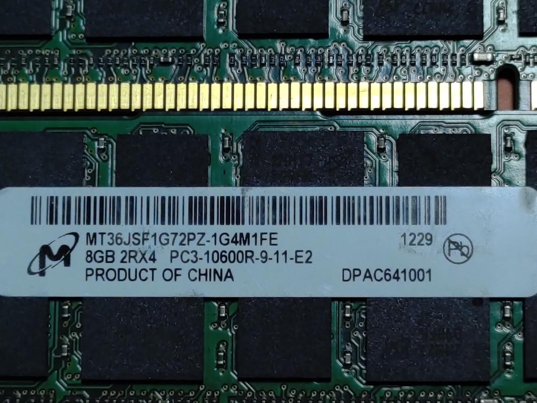Kingston 8GB ECC Registered DDR3 1333MHz KTH-PL313/8G, 電腦＆科技