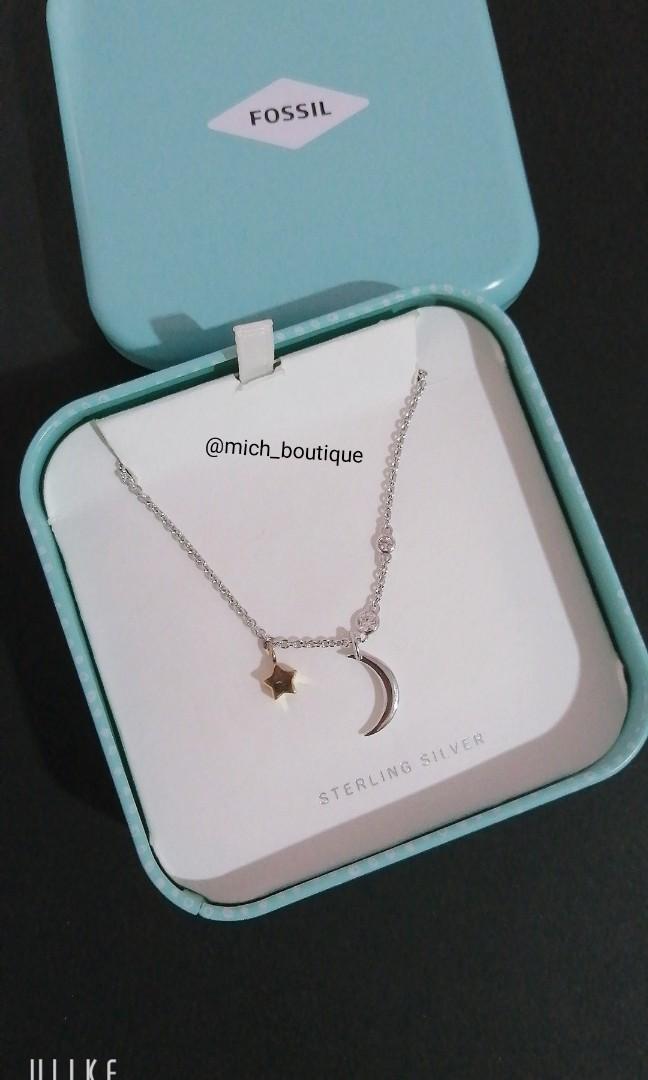 Fossil moon and star hot sale necklace