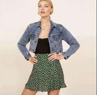 Green skirt with white flowers