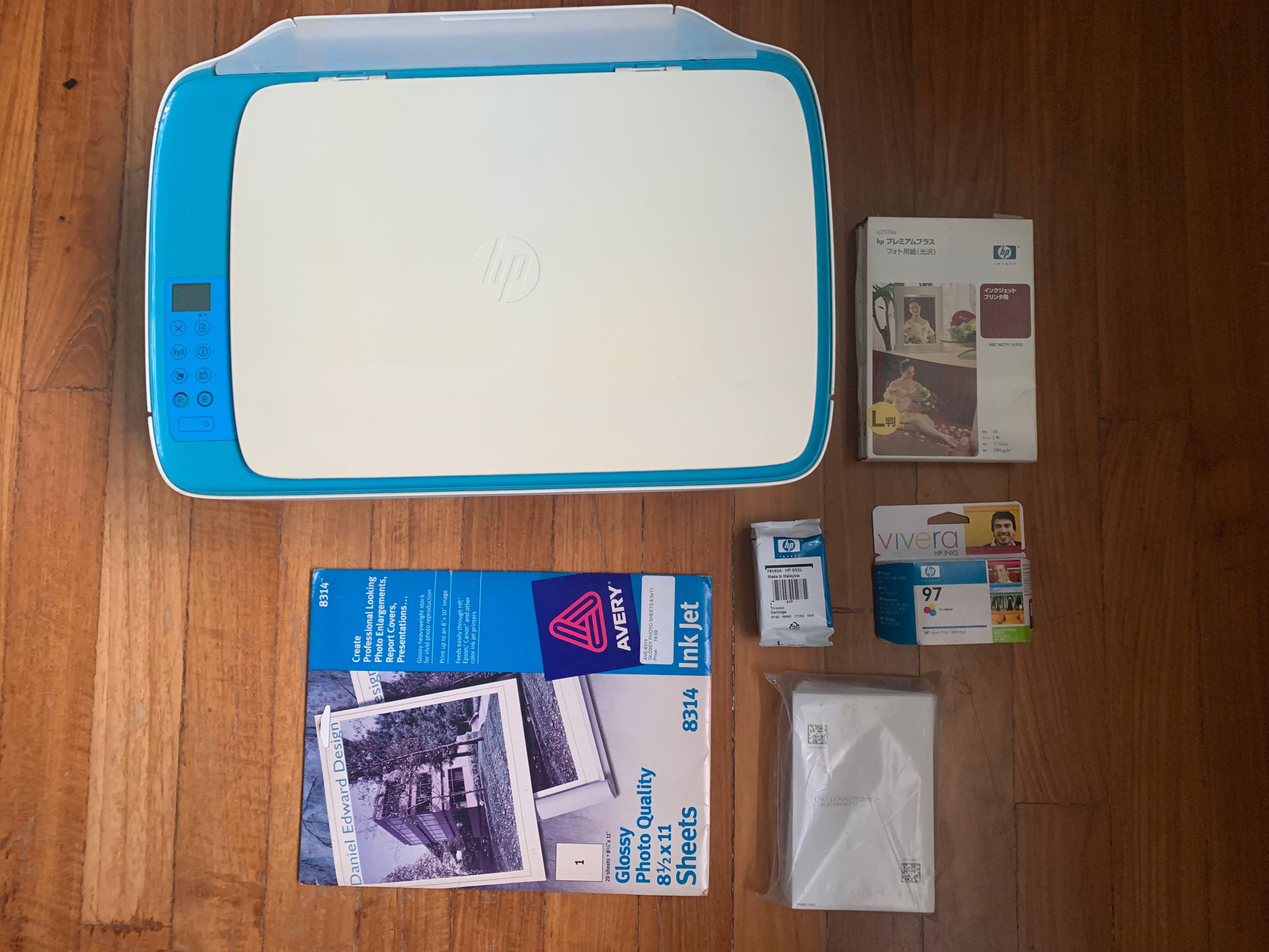 HP DeskJet 3630 with ink and photo paper, Computers & Tech, Printers