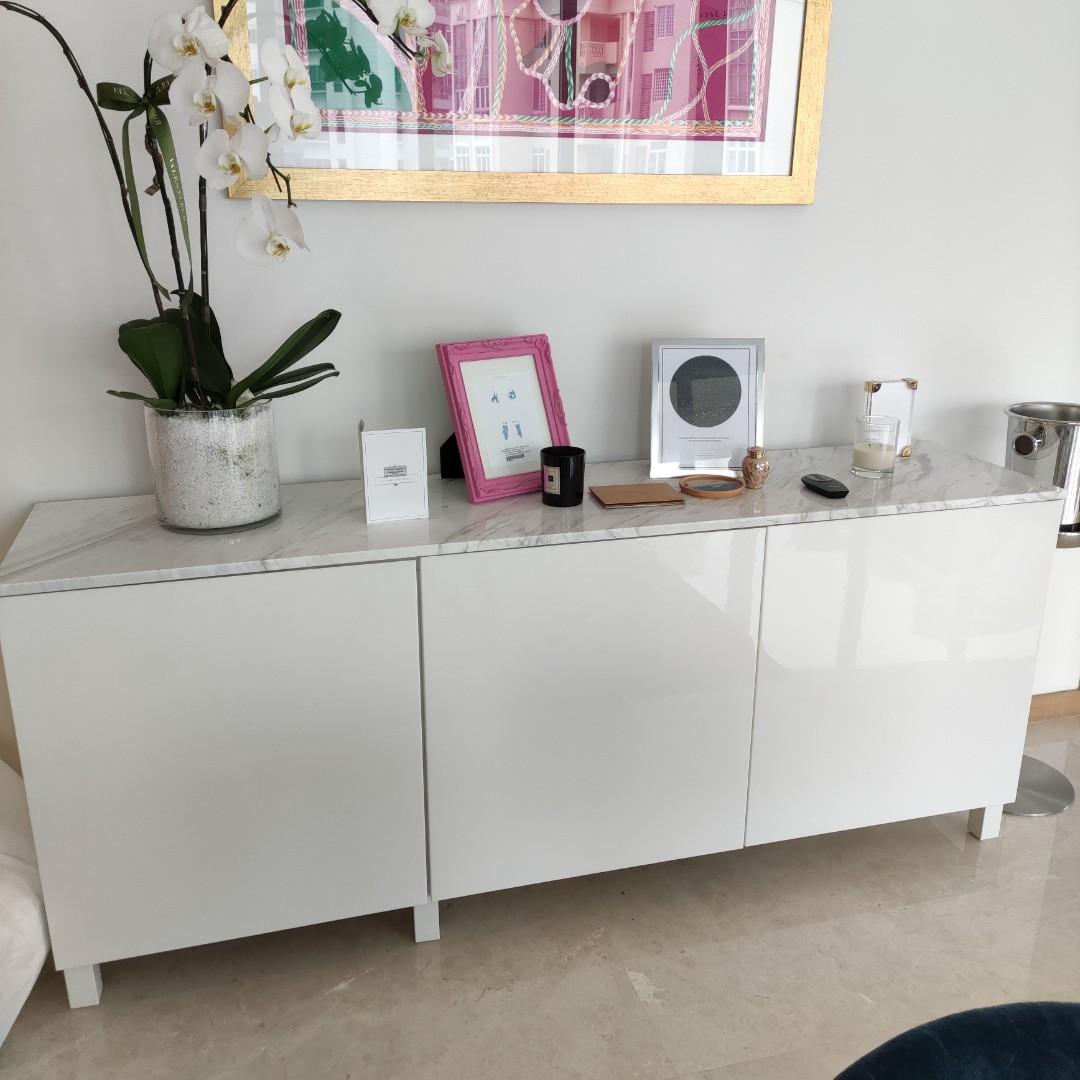 IKEA besta bar w marble, Furniture & Home Living, Furniture