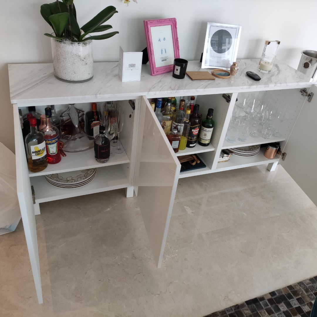 IKEA besta bar w marble, Furniture & Home Living, Furniture