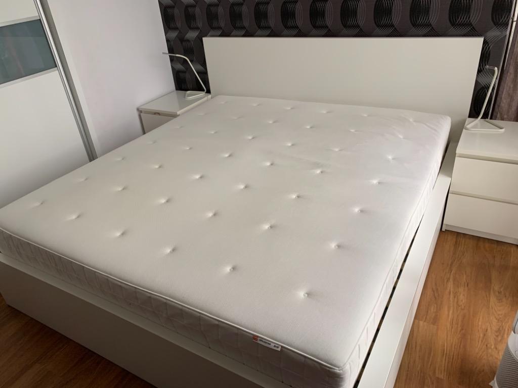ikea malm bed frame with 4 storage boxes and mattress furniture home living furniture bed frames mattresses on carousell
