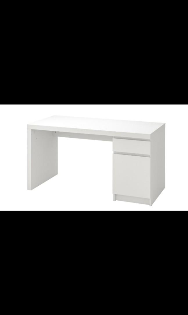 Ikea MALM desk white, Furniture & Home Living, Furniture, Tables & Sets