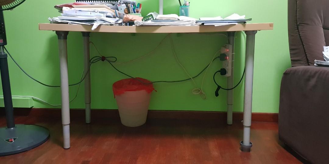 IKEA wooden study table, Furniture & Home Living, Furniture, Tables