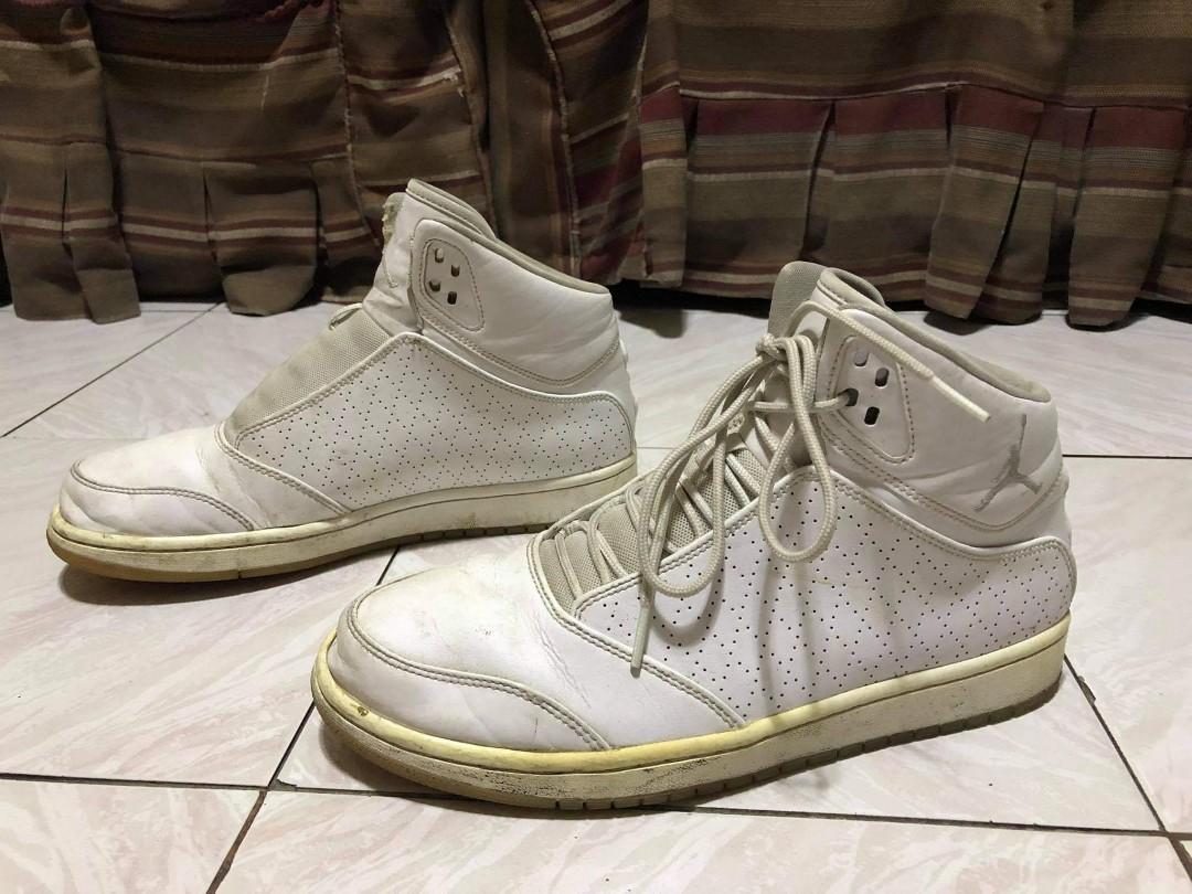 Jordan 1 flight 5 premium white gray Men s Fashion Footwear